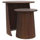 Lionett - 2 Piece Round Nesting Table Set And Round Design - Dark Brown by HouseOfZazla