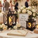 12.5" & 9" H Hanging Candle Lanterns with LED Pillar Candles