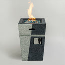Propane, Gas 50000 Btu Square Fire Pit Table For Outside - Light Gray Blue