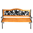Garden Bench Chair Outdoor Wooden Loveseat with Iron Armrest by DirectDeals