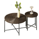 Coffee And End Table Set Waterproof Cover, Distressed Cylindrical Design, Legs Classic Rustic Charm (Set of 2) by HouseOfZazla