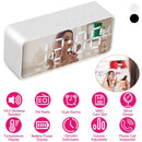 Mirror Digital Alarm Clock LED V5.0 Wireless Speaker Clock with FM Radio Temperature Display MMC Card Slot