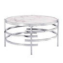 Elegant Round Table With Sintered Stone Top & Sturdy Metal Frame by Unique Piece Furniture