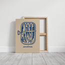 Retro Sardine Tin Wall Art – Blue & Beige Kitchen Decor