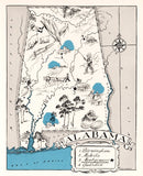 Vintage Map of Alabama 1931