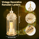 Moroccan Candle Lantern 37cm High Gold Candle Holder with Tempered Glass （40pcs） by JHY DESIGN
