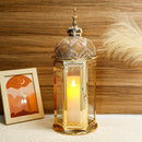Moroccan Candle Lantern 37cm High Gold Candle Holder with Tempered Glass （40pcs） by JHY DESIGN