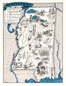 Vintage Map of Mississippi 1931