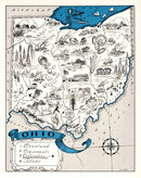 Vintage Map of Ohio 1931