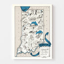 Vintage Map of Indiana 1931