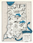 Vintage Map of Indiana 1931