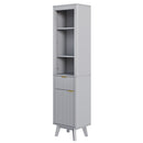 Tall Bathroom Storage Cabinet With Adjustable Shelves And 1 Drawer & Door