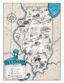 Vintage Map of Illinois 1931