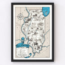 Vintage Map of Illinois 1931