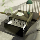 Modern Smart Side Table With Built-In Fridge, Wireless Charging, Temperature Control, Power Socket, USB Ports, Outlet Protection, Induction Light by HouseOfZazla