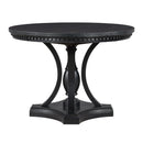 5 Piece Dining Set Extendable Round Table And 4 Chairs - Black / Oak by HouseOfZazla