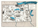 Vintage Map of North Dakota 1931