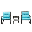 Metal 2-Person Outdoor Patio Rocking Seating Group with Cushions by HouseOfZazla