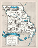 Vintage Map of Missouri 1931