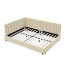 Mid-Century Upholstered Tufted Bed Frame With Backrest And Armrests by Unique Piece Furniture
