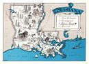 Vintage Map of Louisiana 1931