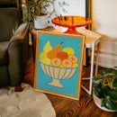 Sunny Fruit Bowl on Blue