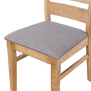 6-Piece Retro 59"L Rectangular Dining Table Set, Table with Unique Legs and 4 Upholstered Chairs & 1 Bench for Dining Room and Kitchen (Natural Wood Wash)