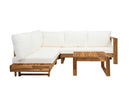 Outdoor 4pc Acacia Wood Sectional Patio Sofa Set by HouseOfZazla