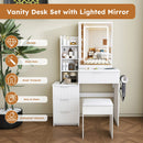 Modern Vanity Desk With 3 LED Lighting Modes, 4 Drawers by HouseOfZazla