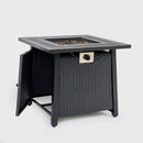 28-inch Iron Square Propane Fire Pit Table