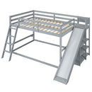 Bunk Bed With Ladder, Slide, And Shelves Pine Wood by HouseOfZazla