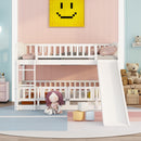 Low Bunk Bed With Slide, Fence And Ladder by Unique Piece Furniture