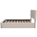 Upholstered Platform Bed with 2 Drawers and 1 Twin XL Trundle, Linen Fabric, Queen Size - Dark Beige(OLD SKU :LP100314AAA) by HouseOfZazla