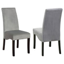 Upholstered Dining Chair Soft Padded Seat And Flared Back Design (Set of 2) - Gray