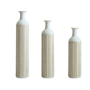 Floor Metal Vase Modern Style Decoration Home Metal Vase 3 Piece Set Gorgeous Home Decoration Large Glazed Metal Vase - Gold / White