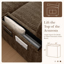 Oversized Chaise Lounge Indoor Rabbit Fur Sofa Bed With Storage Ottoman And Armrests Cup Holders With Deep Seat by Unique Piece Furniture