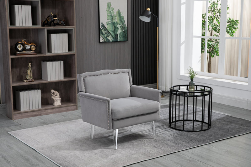 Accent Chair, Living Room Chair / leisure single sofa with acrylic feet