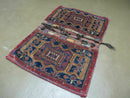 3' X 4.5' Antique Handmade Turkish Tribal Wool Rug Double Saddle Bag Nice