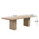 95-Inch Dining Table in Light Ash