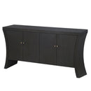Refined Industrial 4 Door Credenza With Arc Legs & Clasps by Unique Piece Furniture