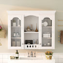 Wall-Mounted Medicine Cabinet With 2 Glass Doors, Adjustable Shelves - White by HouseOfZazla