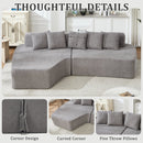 Compression Sectional Couch with Comfy Chaise