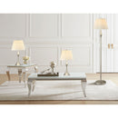 3 Piece Lamp Set, Floor Lamp And 2 Table Lamps - Silver