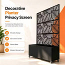 70.87" H × 46.06" W Leaf Pattern Privacy Screen with Planter Box by HouseOfZazla