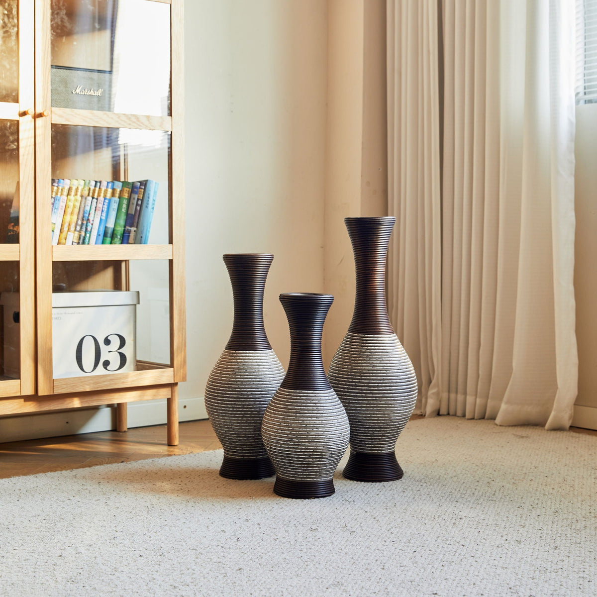 Tall Designer Floor Vase With Elegant 2 Tone, photo 9 of 36