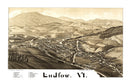 Vintage Map of Ludlow, Vermont 1885