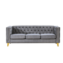 3-seater + 2-seater Combination sofa.GREY VELVET