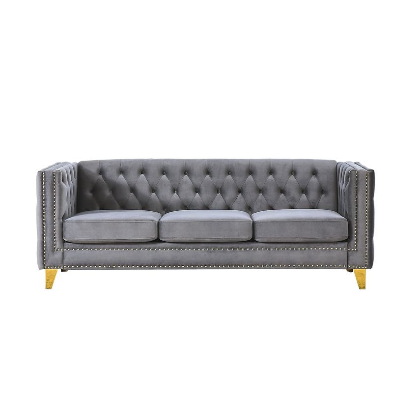 3-seater + 2-seater Combination sofa.GREY VELVET