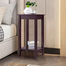 2-Tier Nightstand End Side Wooden Legs Table for Bedroom by LJGDeals