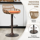 Modern Swivel Bar Stools Adjustable Counter Chairs With Footrest (Set of 2)